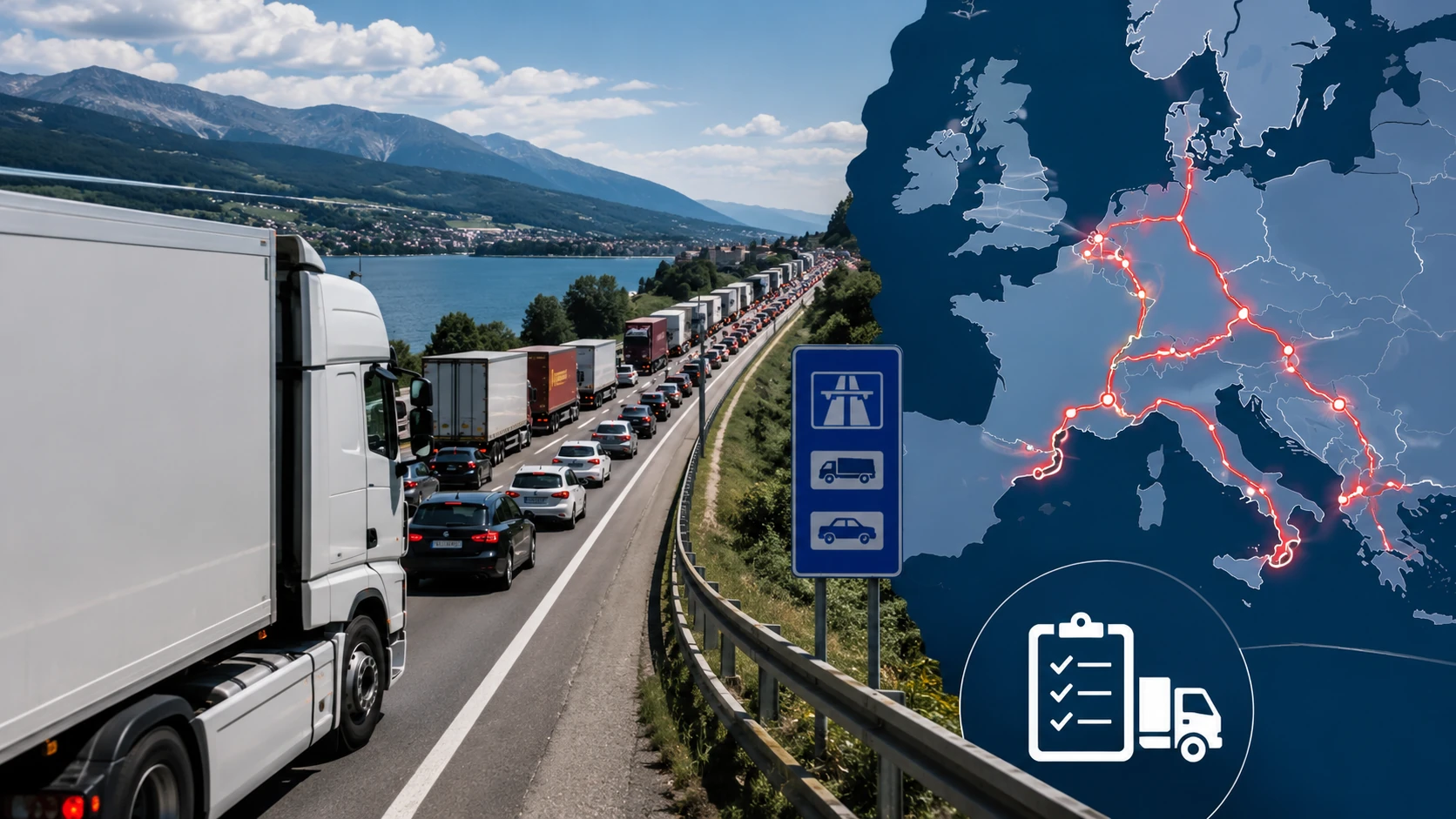 Read more about the article Die größten Sommerstaus für Lkw in Europa: Routen & Tipps