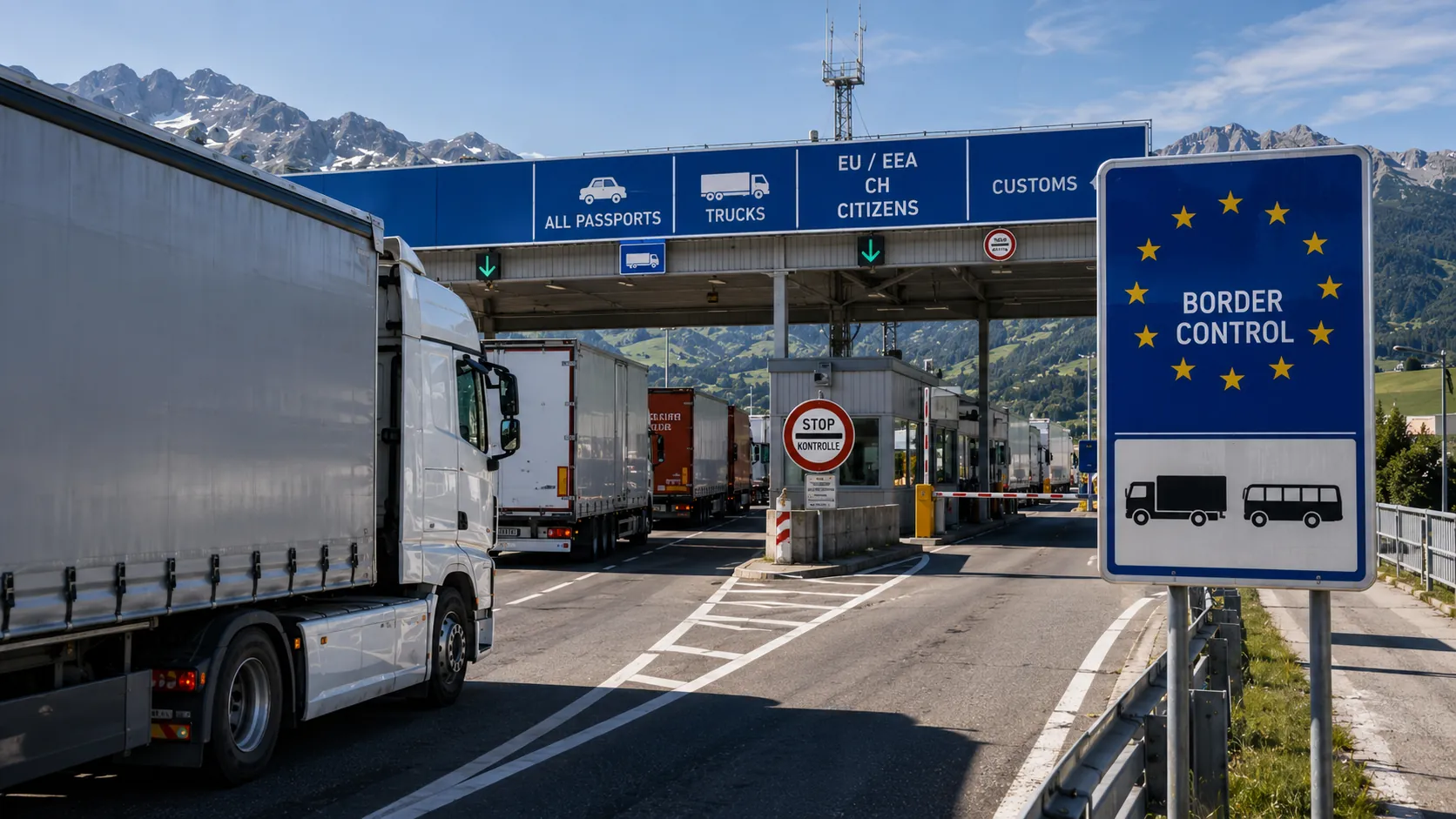Read more about the article Die wichtigsten Grenzübergänge Europas für den Lkw-Verkehr