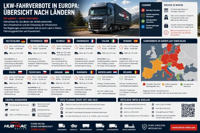 Read more about the article Lkw-Fahrverbote in Europa: Übersicht nach Ländern