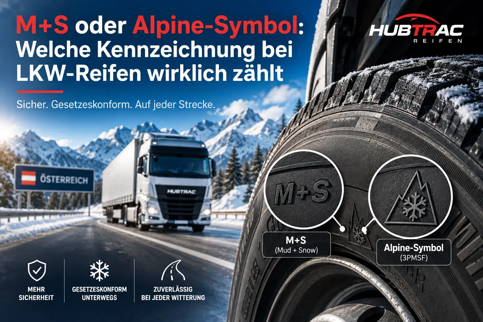 Read more about the article M+S oder Alpine-Symbol: Welche Kennzeichnung bei LKW-Reifen wirklich zählt